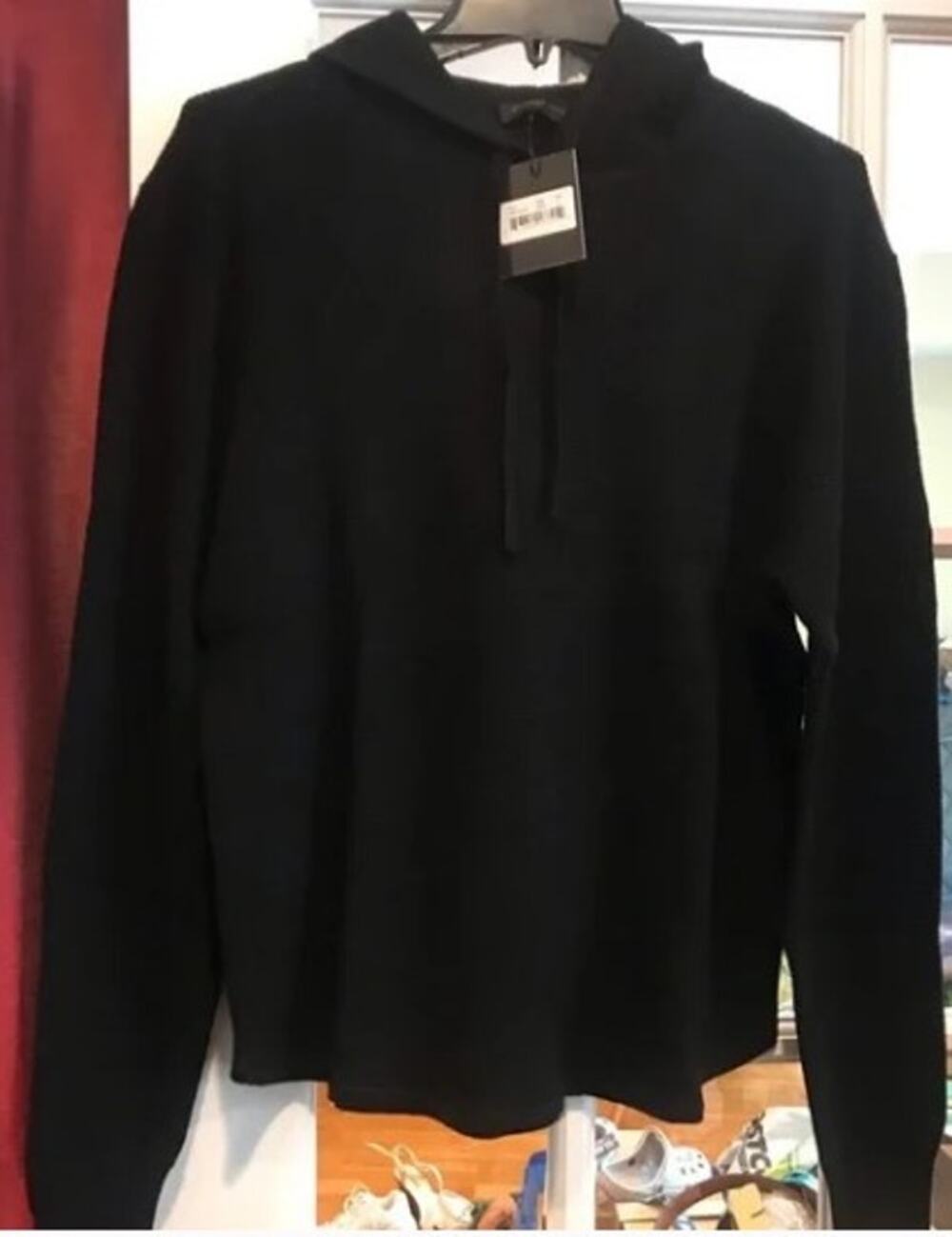 Steward of Scotland NWT Black Waffle Hooded Sweater Medium